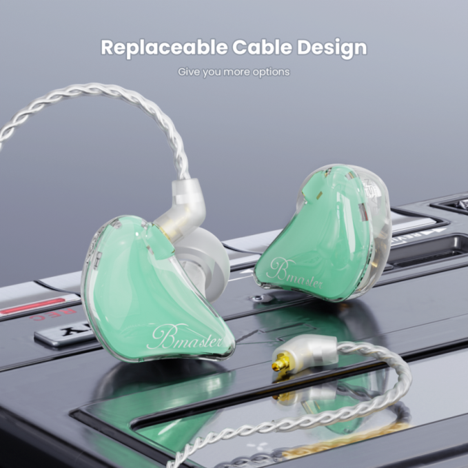 BASN Bmaster Triple Drivers In Ear Monitor Headphones (Teal)