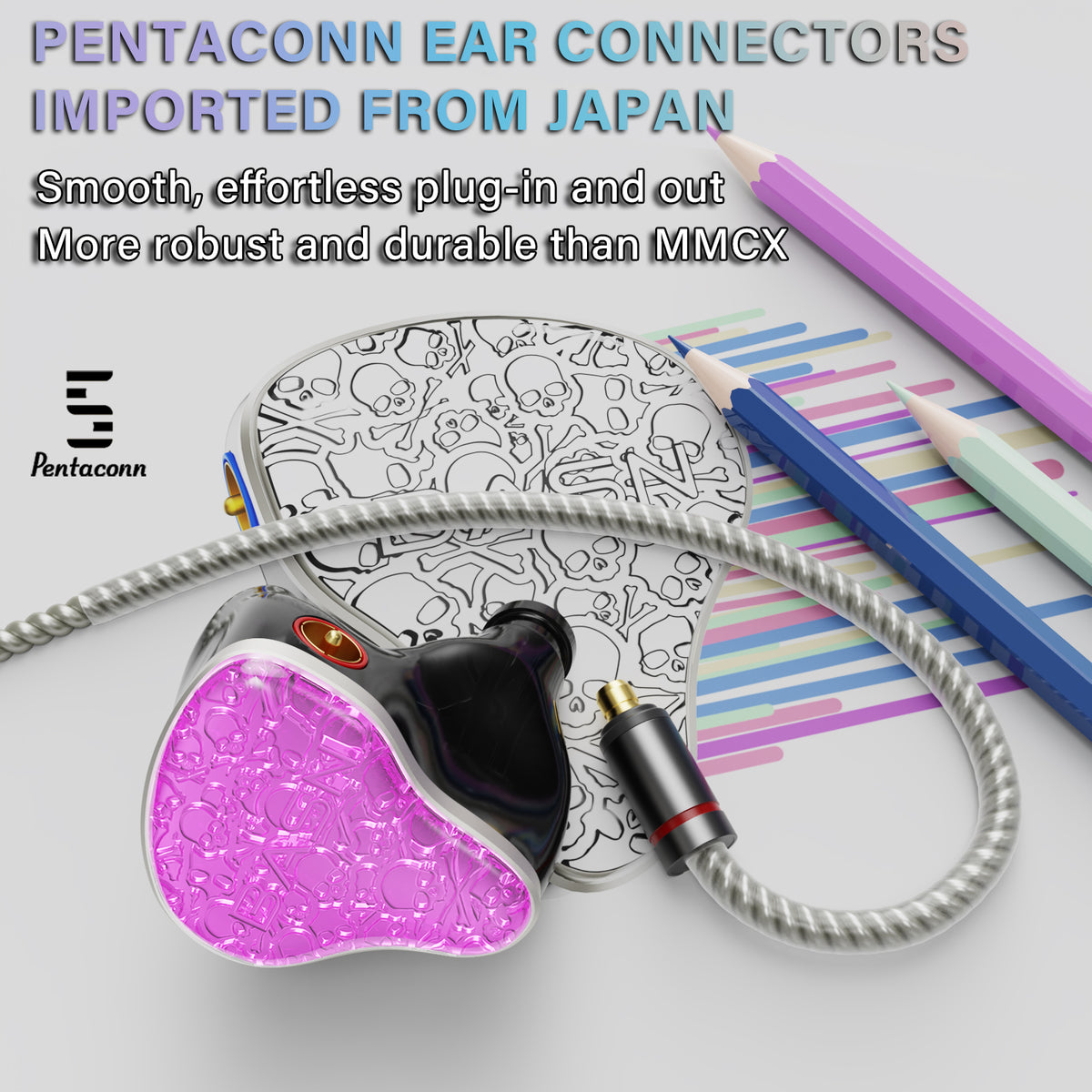 BASN Bmaster5 (1DD+4BA) PE connector In Ear Monitor Headphone (Pink)