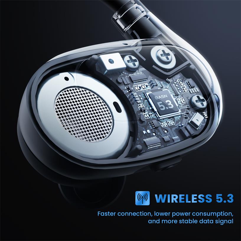 BASN AirS1 Open Ear Bluetooth Air Conduction Headphones (Black)