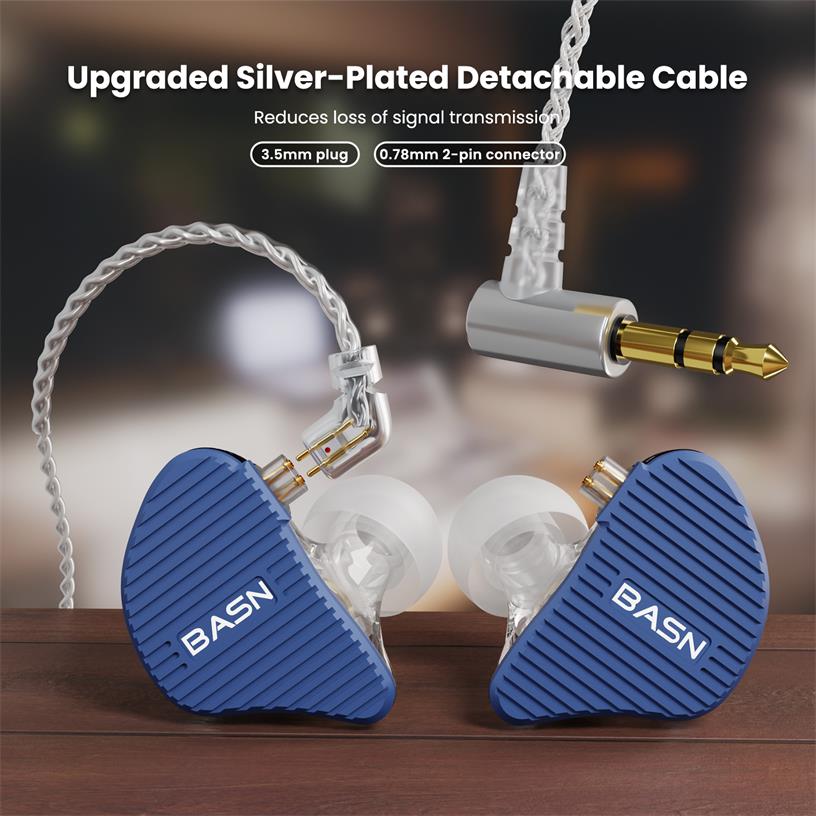 BASN MiXPD (Planar Driver+DD) In Ear Monitor Headphone (Blue)