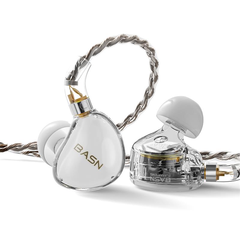 BASN ASONE 14.2mm Planar Driver in-Ear Monitors Earphone (White,3.5/4.