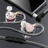 BASN ASONE 14.2mm Planar Driver in-Ear Monitors Earphone with Two Detachable MMCX Cables for Musicians Drummers Bass Players Singers(Pink)basn in ear monitor headphone for musician singer drummer shure iem westone earphone KZ in ear sennheiser custom in ear factory and manufacturer