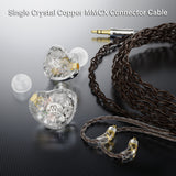 BASN ASONE 14.2mm Planar Driver in-Ear Monitors Earphone with Two Detachable MMCX Cables for Musicians Drummers Bass Players Singers(Crystal) basn in ear monitor headphone for musician singer drummer shure iem westone earphone KZ in ear sennheiser custom in ear factory and manufacturer