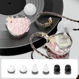 BASN ASONE 14.2mm Planar Driver in-Ear Monitors Earphone with Two Detachable MMCX Cables for Musicians Drummers Bass Players Singers(Pink)basn in ear monitor headphone for musician singer drummer shure iem westone earphone KZ in ear sennheiser custom in ear factory and manufacturer