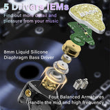 BASN Bmaster5 (1DD+4BA) MMCX connector In Ear Monitor Headphone (Gold)