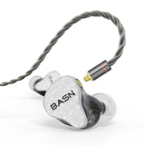 BASN Bmaster5 MMCX connector in Ear Monitors, 1DLC Diaphragm+4BA 5 Drivers IEM Earphones with Silver-Plated OFC Cable, Noise Isolation Wired Earbuds for Musicians shure basn in ear monitor headphone for musician singer drummer shure iem westone earphone KZ in ear sennheiser custom in ear factory and manufacturer OEM ODM supplier and agent