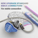 BASN Bmaster5 MMCX connector in Ear Monitors, 1DLC Diaphragm+4BA 5 Drivers IEM Earphones with Silver-Plated OFC Cable, Noise Isolation Wired Earbuds for Musicians shure basn in ear monitor headphone for musician singer drummer shure iem westone earphone KZ in ear sennheiser custom in ear factory and manufacturer OEM ODM supplier and agent