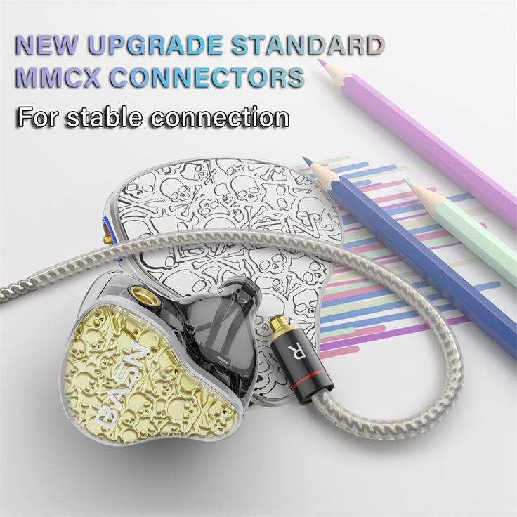 BASN Bmaster5 (1DD+4BA) MMCX connector In Ear Monitor Headphone (Gold)