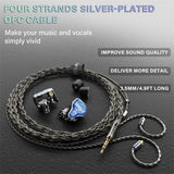 BASN Bmaster5 MMCX connector in Ear Monitors, 1DLC Diaphragm+4BA 5 Drivers IEM Earphones with Silver-Plated OFC Cable, Noise Isolation Wired Earbuds for Musicians shure basn in ear monitor headphone for musician singer drummer shure iem westone earphone KZ in ear sennheiser custom in ear factory and manufacturer OEM ODM supplier and agent