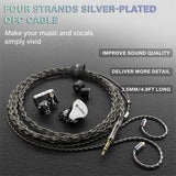 BASN Bmaster5 MMCX connector in Ear Monitors, 1DLC Diaphragm+4BA 5 Drivers IEM Earphones with Silver-Plated OFC Cable, Noise Isolation Wired Earbuds for Musicians shure basn in ear monitor headphone for musician singer drummer shure iem westone earphone KZ in ear sennheiser custom in ear factory and manufacturer OEM ODM supplier and agent