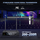Condenser XLR Microphone Suitable for Recording, Podcasting, Singing, Streaming, and Gaming
Handheld Wireless Microphone System with UHF Dual Channel, Karaoke Handheld Mic for Singing, Wedding, DJ, Party, Speech, Church