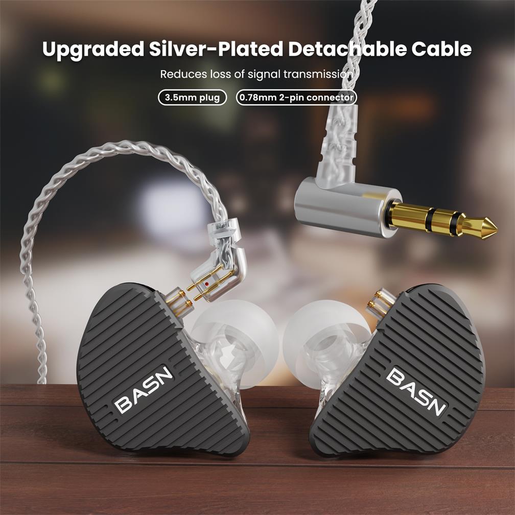 BASN MiX-PD (Planar Driver+DD) In Ear Monitor Headphone (Black)