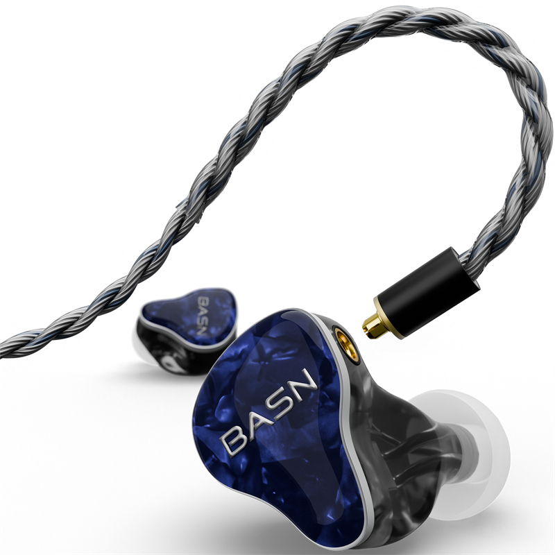 BASN Bmaster5 (1DD+4BA) MMCX connector In Ear Monitor Headphone (Blue,