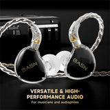 basn in ear monitor headphone for musician singer drummer shure iem westone earphone KZ in ear sennheiser custom in ear factory and manufacturer OEM ODM supplier and agent carrying case replacement cables silicone tips
