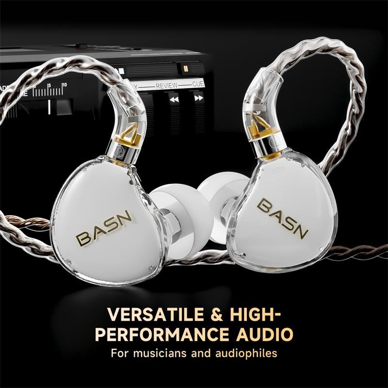 BASN ASONE 14.2mm Planar Driver in-Ear Monitors Earphone (White,3.5/4.