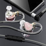 BASN ASONE 14.2mm Planar Driver in-Ear Monitors Earphone with Two Detachable MMCX Cables for Musicians Drummers Bass Players Singers(Pink)basn in ear monitor headphone for musician singer drummer shure iem westone earphone KZ in ear sennheiser custom in ear factory and manufacturer 