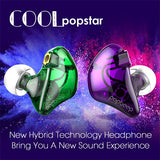 Clearance Sale-Popbeep Bsinger Popstar 2 packs In Ear Monitor Headphones (Purple&Green)