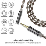 3.28 Feet 3.5mm Male to Female Stereo Audio Extension Cable Adapter with Gold Plated Connector, Brown and Gray basn in ear monitor headphone for musician singer drummer shure iem westone earphone KZ in ear sennheiser custom in ear factory and manufacturer OEM ODM supplier and agent