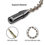 3.28 Feet 3.5mm Male to Female Stereo Audio Extension Cable Adapter with Gold Plated Connector, Brown and Gray basn in ear monitor headphone for musician singer drummer shure iem westone earphone KZ in ear sennheiser custom in ear factory and manufacturer OEM ODM supplier and agent