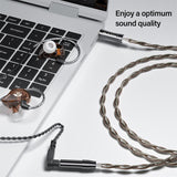 3.28 Feet 3.5mm Male to Female Stereo Audio Extension Cable Adapter with Gold Plated Connector, Brown and Gray basn in ear monitor headphone for musician singer drummer shure iem westone earphone KZ in ear sennheiser custom in ear factory and manufacturer OEM ODM supplier and agent