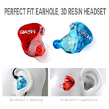 basn TEMPOS in ear monitors headphones noise isolation earphones dual dynamic drivers comfortable earbuds headsets for musicians singers drummers MMCX Amazing Sound Sturdy and Durable Cables