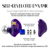 Clearance Sale-Popbeep Bsinger Popstar 2 packs In Ear Monitor Headphones (Purple&Green)