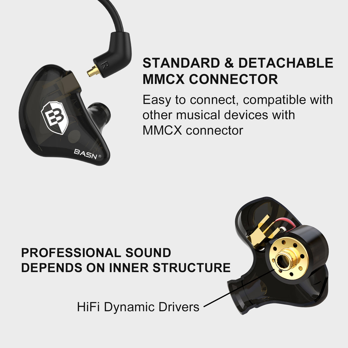 BASN Bsinger 2nd Generation In Ear Monitor Headphones (Black)