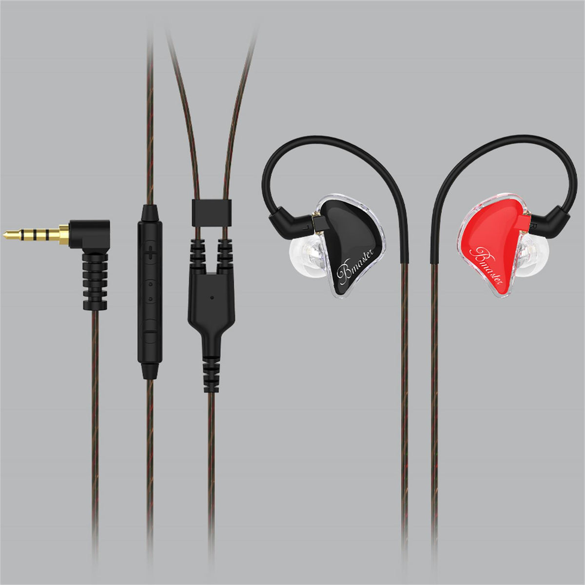 BASN Bmaster PRO Triple Drivers In Ear Monitor Headphones (RedBlack)