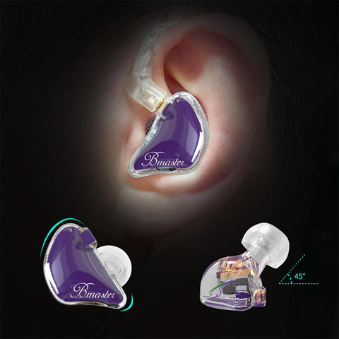 BASN Bmaster5 (1DD+4BA) PE connector In Ear Monitor Headphone (Purple)