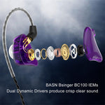 basn bsinger in ear monitors headphones noise isolation earphones dual dynamic drivers comfortable earbuds headsets for musicians singers drummers MMCX Amazing Sound Sturdy and Durable Cables basn in ear monitor headphone for musician singer drummer shure iem westone earphone KZ in ear sennheiser custom in ear factory and manufacturer OEM ODM supplier and agent