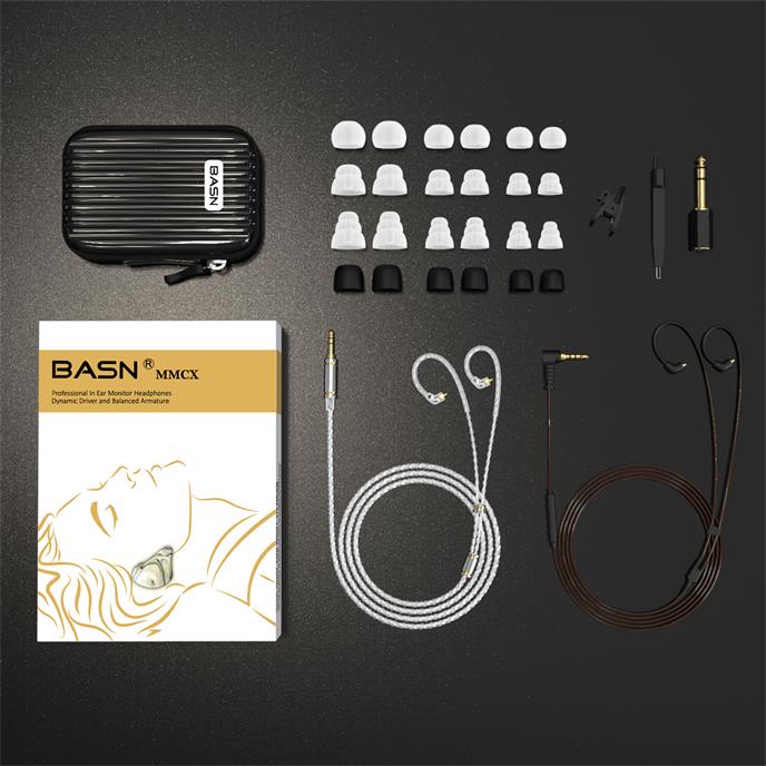Auricolari BASN MMCX Triplo Driver - HiFi Per Audiofili E Musicisti (viola) - Foto 8