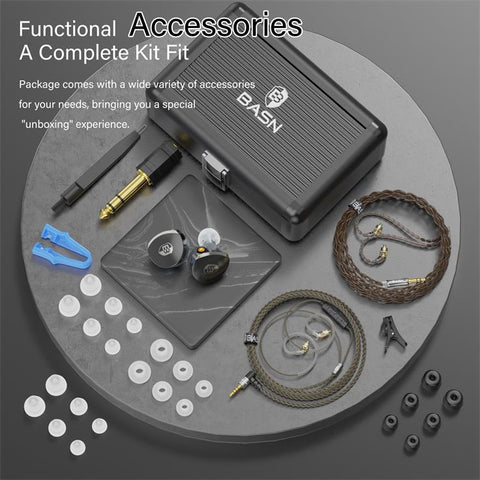 ワイヤレスイヤホン ヘッドホン BASN MTPro 耳モニター 145 mm 平面 HiFi IEM ヘッドフォン CN BASN MTPro 14.5mm Planar HiFi in ear monitor Headphones (Rich Black)