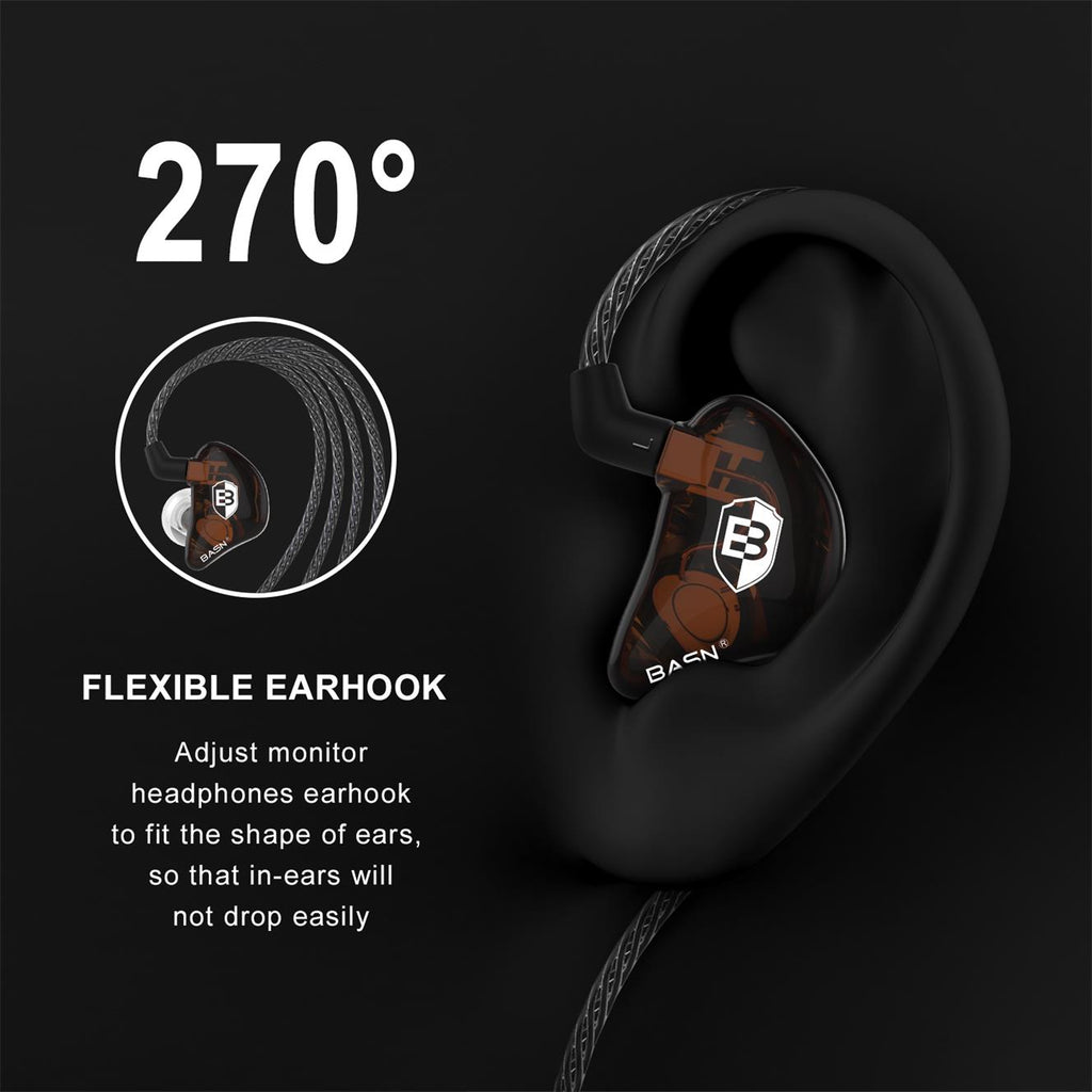 BASN Bsinger PRO In Ear Monitor Headphones (Brown)
