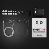 basn bsinger in ear monitors headphones noise isolation earphones dual dynamic drivers comfortable earbuds headsets for musicians singers drummers MMCX Amazing Sound Sturdy and Durable Cables