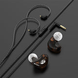 basn bsinger in ear monitors headphones noise isolation earphones dual dynamic drivers comfortable earbuds headsets for musicians singers drummers MMCX Amazing Sound Sturdy and Durable Cables