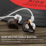 basn bsinger in ear monitors headphones noise isolation earphones dual dynamic drivers comfortable earbuds headsets for musicians singers drummers MMCX Amazing Sound Sturdy and Durable Cables basn in ear monitor headphone for musician singer drummer shure iem westone earphone KZ in ear sennheiser custom in ear factory and manufacturer OEM ODM supplier