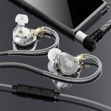 BASN ASONE 14.2mm Planar Driver in-Ear Monitors Earphone with Two Detachable MMCX Cables for Musicians Drummers Bass Players Singers(Grey) basn in ear monitor headphone for musician singer drummer shure iem westone earphone KZ in ear sennheiser custom in ear factory and manufacturer 
