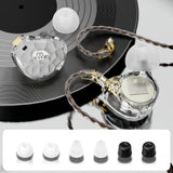 BASN ASONE 14.2mm Planar Driver in-Ear Monitors Earphone with Two Detachable MMCX Cables for Musicians Drummers Bass Players Singers(Grey) basn in ear monitor headphone for musician singer drummer shure iem westone earphone KZ in ear sennheiser custom in ear factory and manufacturer 