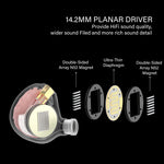 BASN ASONE 14.2mm Planar Driver in-Ear Monitors Earphone with Two Detachable MMCX Cables for Musicians Drummers Bass Players Singers(Pink)basn in ear monitor headphone for musician singer drummer shure iem westone earphone KZ in ear sennheiser custom in ear factory and manufacturer 