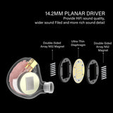 BASN ASONE 14.2mm Planar Driver in-Ear Monitors Earphone with Two Detachable MMCX Cables for Musicians Drummers Bass Players Singers(Pink)basn in ear monitor headphone for musician singer drummer shure iem westone earphone KZ in ear sennheiser custom in ear factory and manufacturer 